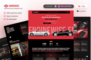 EngineWise Automotive Service Elementor Template Kit for Auto Repair, Car Maintenance, and Mechanic