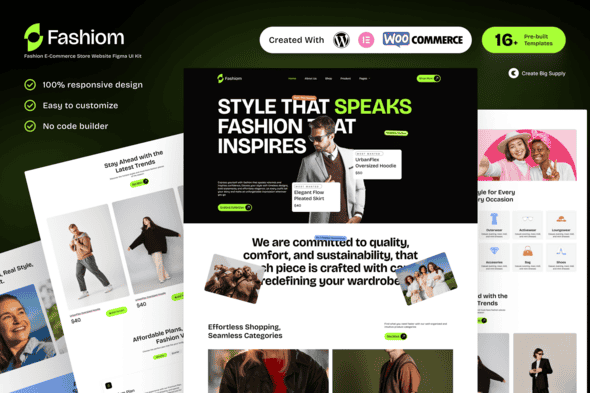 Fashiom – Fashion E-Commerce Store Elementor Template Kit for Clothing Brands and Online Boutiques Fashiom – Fashion E-Commerce Store Elementor Template Kit for Clothing Brands and Online Boutiques