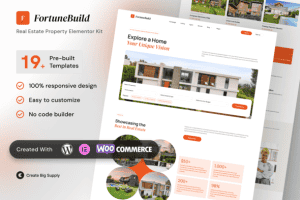 FortuneBuild – Real Estate Property Elementor Template Kit for Agents and Property Developers