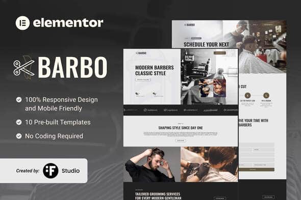 Barbo – Barbershop & Grooming Elementor Template Kit Barbo – Barbershop & Grooming Elementor Template Kit