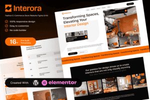 Interora – Interior Design Portfolio Elementor Template Kit for Studios and Freelancers