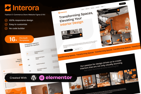 Interora – Interior Design Portfolio Elementor Template Kit for Studios and Freelancers Interora – Interior Design Portfolio Elementor Template Kit for Studios and Freelancers