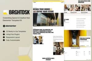 BrightDesk – Coworking Space & Creative Hub Elementor Template Kit