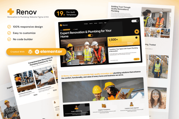 Renov – Renovation and Plumbing Elementor Template Kit for Contractors and Home Services Renov – Renovation and Plumbing Elementor Template Kit for Contractors and Home Services