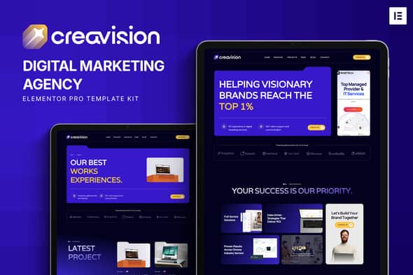 Creavision – Digital Marketing Agency Elementor Pro Template Kit Creavision – Digital Marketing Agency Elementor Pro Template Kit