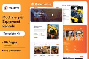 Equipzer – Machinery & Equipment Rentals Elementor Template Kit