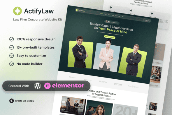 ActifyLaw Law Firm Corporate Elementor Template Kit for Legal Services, Attorneys, Business Law ActifyLaw Law Firm Corporate Elementor Template Kit for Legal Services, Attorneys, Business Law