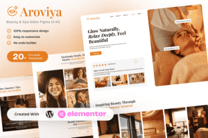 Aroviya – Beauty and Spa Salon Elementor Template Kit for Wellness and Self-Care Services
