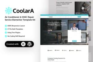 Coolara – Air Conditioner & HVAC Repair Service Elementor Template Kit