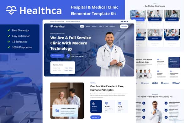 Healthca – Hospital & Medical Clinic Elementor Template Kit Healthca – Hospital & Medical Clinic Elementor Template Kit