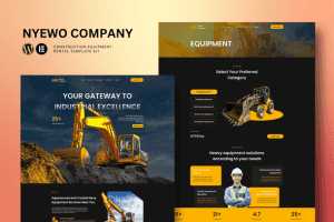 Nyewo – Construction Equipment Rentals Elementor Template Kit