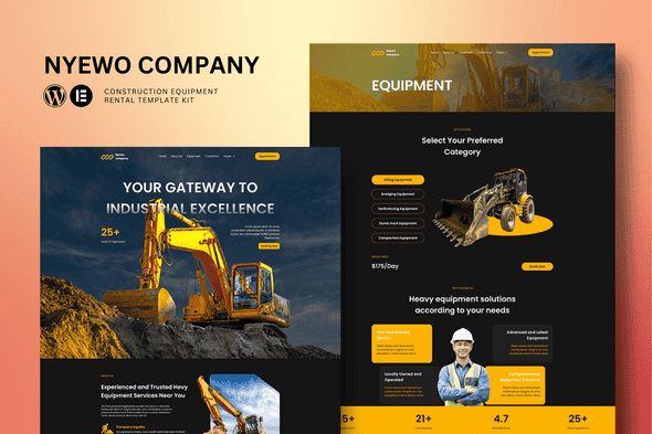 Nyewo – Construction Equipment Rentals Elementor Template Kit Nyewo – Construction Equipment Rentals Elementor Template Kit