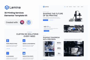 Lamina – 3D Printing Services Elementor Template Kit