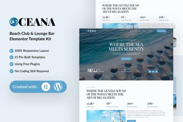 Oceana – Beach Club Lounge Bar & Resort Elementor Template Kit Oceana – Beach Club Lounge Bar & Resort Elementor Template Kit