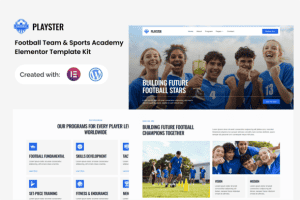 Playster – Football Team & Sports Academy Elementor Template Kit