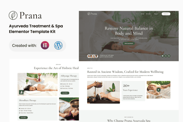Prana – Ayurveda Treatment & Spa Elementor Template Kit Prana – Ayurveda Treatment & Spa Elementor Template Kit