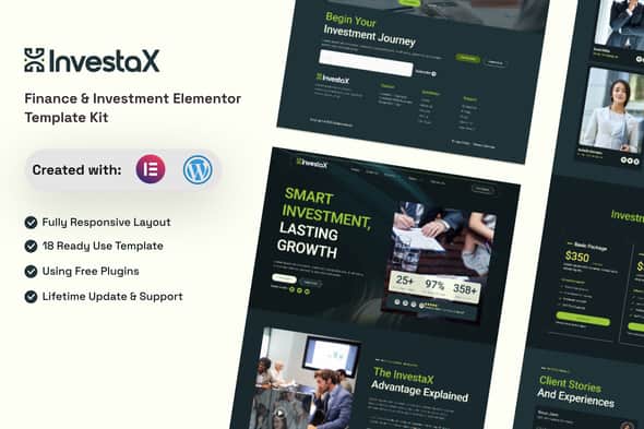 InvestaX – Finance & Investment Elementor Template Kit InvestaX – Finance & Investment Elementor Template Kit