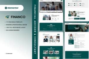 Financo – Financial Advisor & Consultant Elementor Template Kit
