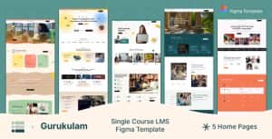 Gurukulam – Single Course eLearning LMS Figma Template