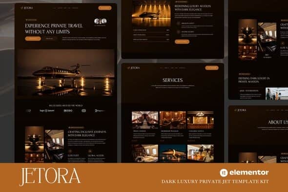 Jetora – Dark Luxury Private Jet Elementor Template Kit Jetora – Dark Luxury Private Jet Elementor Template Kit