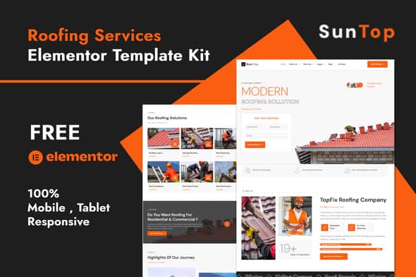 Suntop – Roofing Services Elementor Template Kit Suntop – Roofing Services Elementor Template Kit