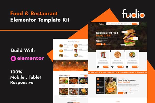 Fudio – Food & Restaurant Elementor Template Kit Fudio – Food & Restaurant Elementor Template Kit