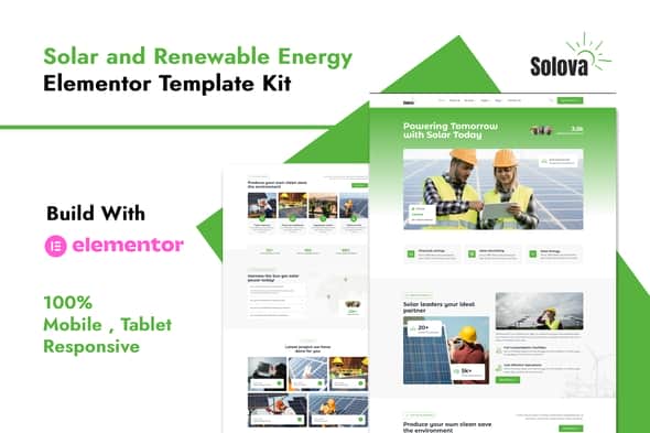 Solova – Solar & Renewable Energy Elementor Template Kit Solova – Solar & Renewable Energy Elementor Template Kit