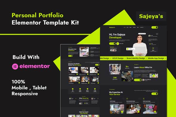 Sajeya – Personal Portfolio Elementor Template Kit Sajeya – Personal Portfolio Elementor Template Kit