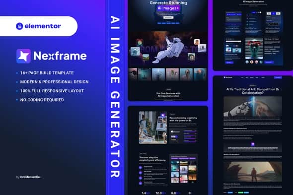 Nexframe – AI Image Generator Elementor Template Kit Nexframe – AI Image Generator Elementor Template Kit