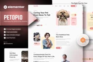 Petopio – Pet Grooming & Veterinary Elementor Template Kit