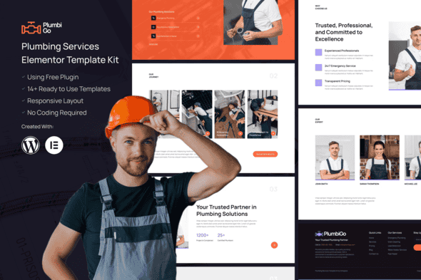 PlumbiGo – Plumbing Services Elementor Template Kit PlumbiGo – Plumbing Services Elementor Template Kit