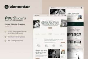 Amoura – Modern Wedding Organizer Elementor Template Kit