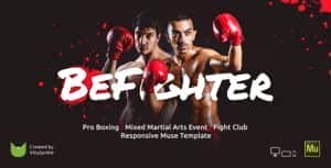 BeFighter – Boxing Event / Mixed Martial Arts / Fight Club Responsive Muse Template
