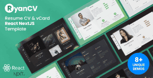RyanCV – Personal Portfolio Resume React NextJS Template