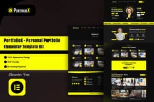 PortfolioX – Personal Portfolio Elementor Template Kit