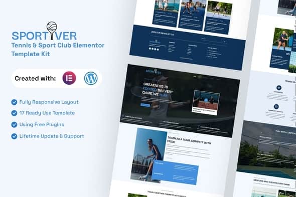 Sportiver – Tennis & Sport Club Elementor Template Kit Sportiver – Tennis & Sport Club Elementor Template Kit
