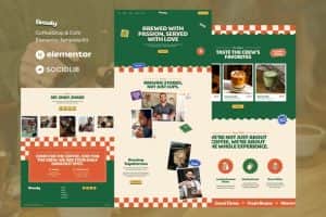 Brewly – Coffee Shop & Cafe Elementor Template Kit