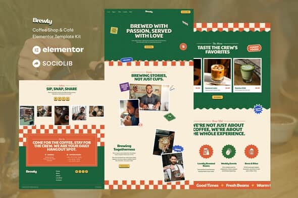 Brewly – Coffee Shop & Cafe Elementor Template Kit Brewly – Coffee Shop & Cafe Elementor Template Kit