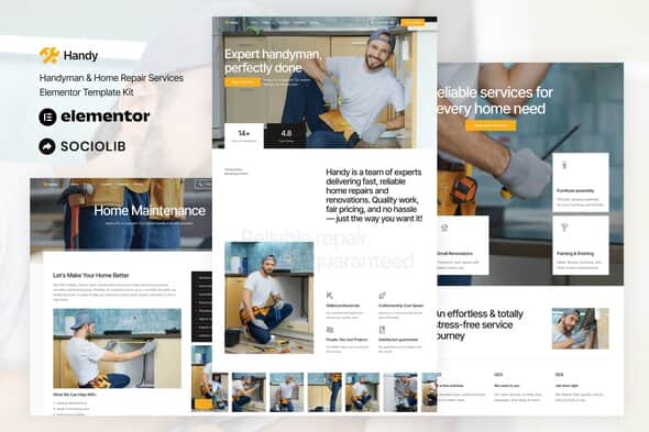 Handy – Handyman & Home Repair Service Elementor Template Kit Handy – Handyman & Home Repair Service Elementor Template Kit