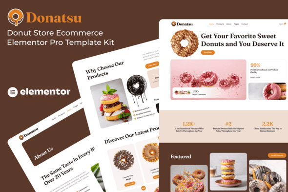 Donatsu – Donut Store Ecommerce Elementor Pro Template Kit Donatsu – Donut Store Ecommerce Elementor Pro Template Kit
