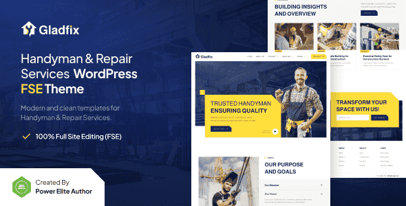 Gladfix – Handyman & Repair Services Gutenverse FSE WordPress Theme Gladfix – Handyman & Repair Services Gutenverse FSE WordPress Theme