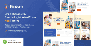 Kinderly – Child Therapist & Psychologist Gutenverse FSE WordPress Theme
