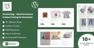 WooListing – WooCommerce Product Listing for Elementor