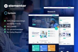SyntaLab – Science Research & Laboratory Elementor Template Kit