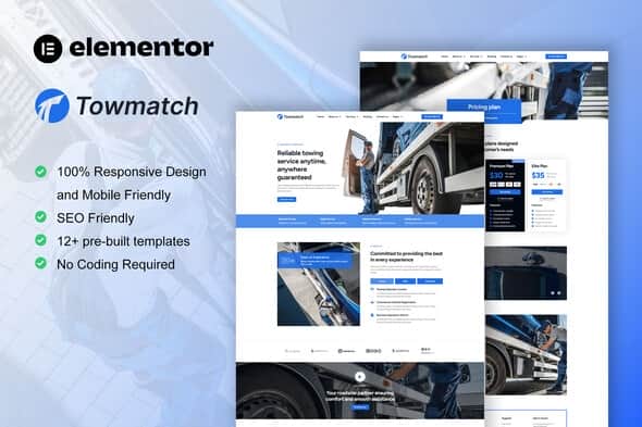 TowMatch – Towing Services Elementor Pro Template Kit TowMatch – Towing Services Elementor Pro Template Kit