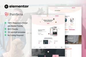 Purrfecta – Veterinary & Pet Care Elementor Pro Template Kit
