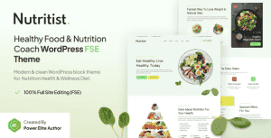 Nutritist – Healthy Food & Nutrition Coach Gutenverse FSE WordPress Theme