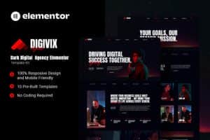 Digivix – Dark Digital Agency Elementor Template Kit