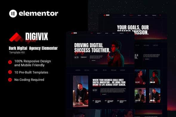 Digivix – Dark Digital Agency Elementor Template Kit Digivix – Dark Digital Agency Elementor Template Kit