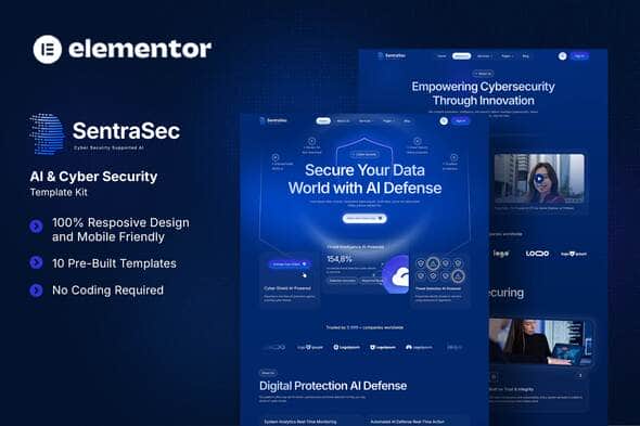 SentraSec – AI & Cyber Security Elementor Template Kit SentraSec – AI & Cyber Security Elementor Template Kit